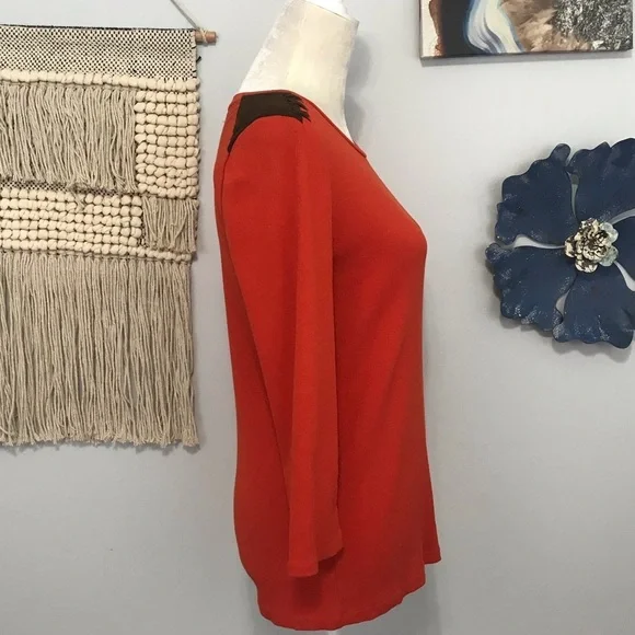 Vintage Ralph Lauren leather detail top - Picture 2 of 7